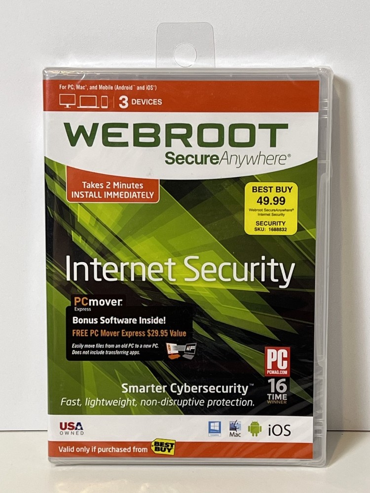 Webroot SecureAnywhere Internet Security - Full Version for Windows & Mac...