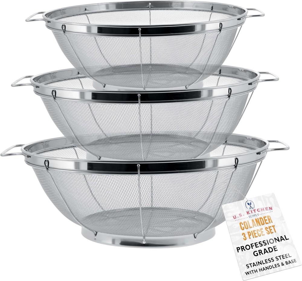 Stainl Steel Colander Strainers Net Baskets 5, 4, &