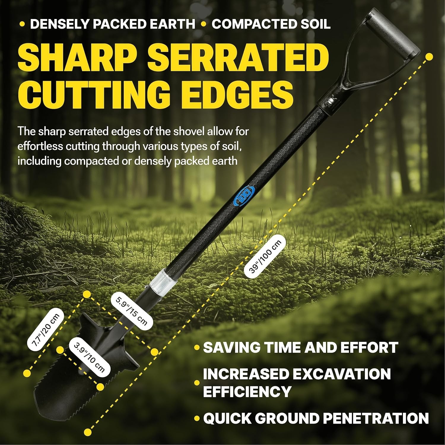 CKG Carbon Metal Detecting Set Spade Shovel, Digging Tool, Pouch Bag