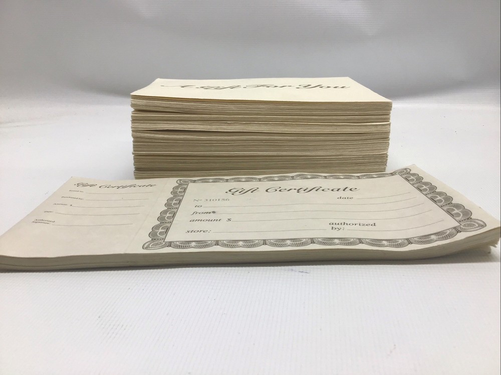 Blank / Customizable Gift Certificates with Envelopes Approximately 50