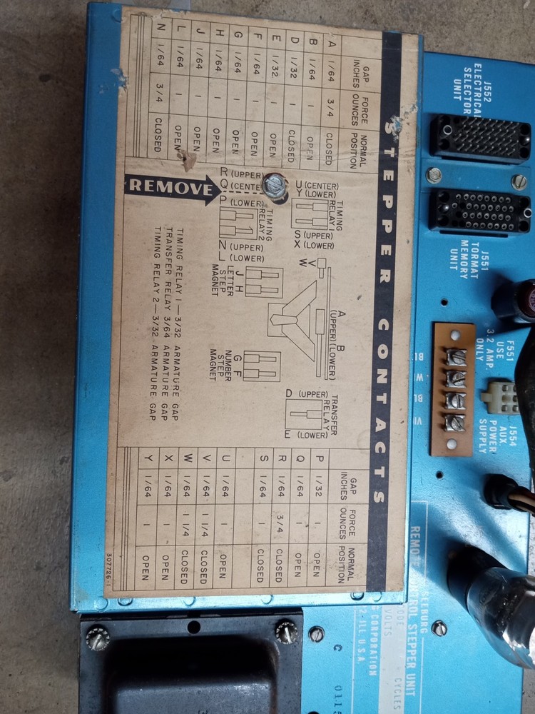 JUKEBOX SEEBURG RCSU-4 STEPPER FITS LPC1 - UNTESTED
