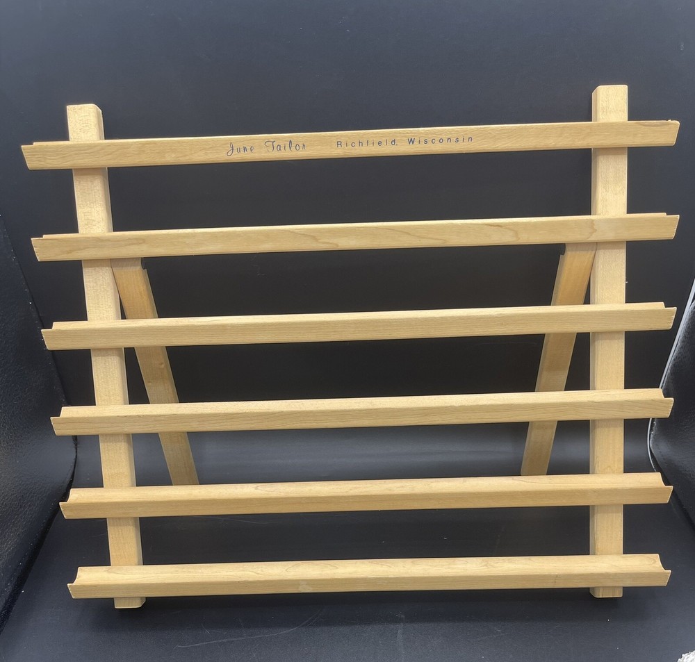 June Tailor Folding Thread Bobben Holder 6 Rack Wooden. 30-100+ Spools