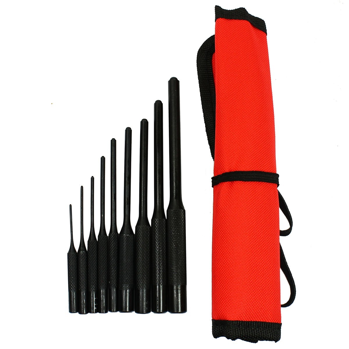 9PCS Forged Steel Roll Pin Punch w/Double Face Hammer Rifle Gunsmithing Jewelers