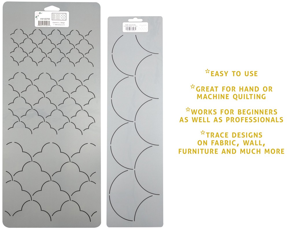 Quilting Stencils Clamshells Quilt Pattern Background & Scallop Border Template