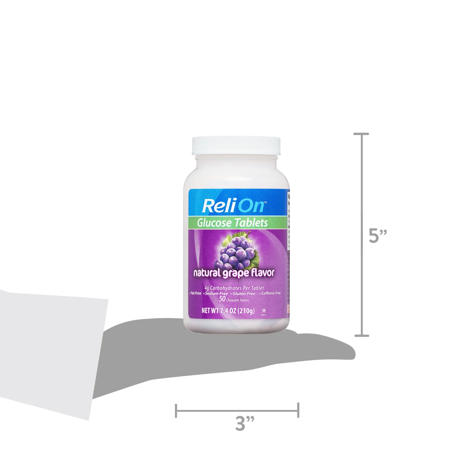 Relion Glucose Tablets, Natural Grape Flavor, 50 Count (2 packs)