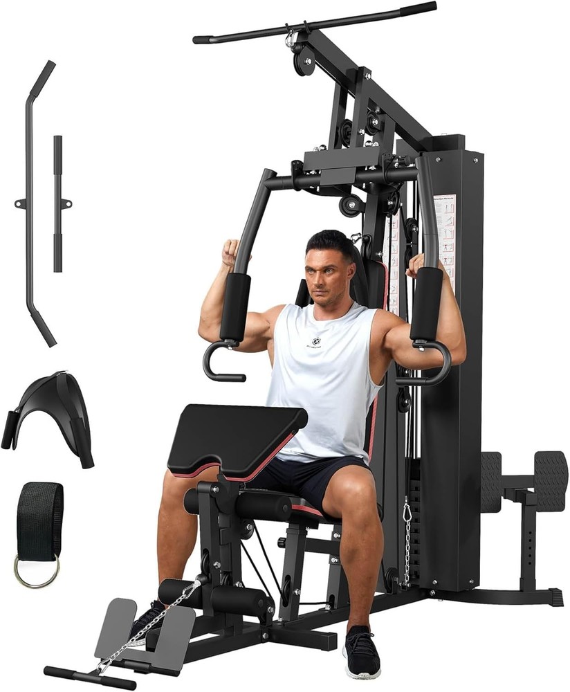 🔵Home Gym Machine, Multifunctional Workout Equipment with 150 Lbs Weight Stack