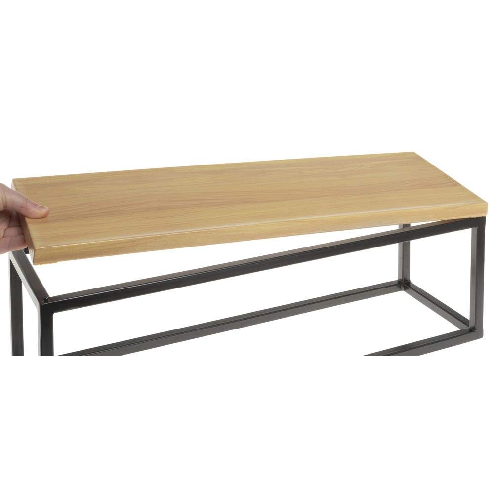 HUBERT® Black Display Riser with Butcher Block Top - 7"H