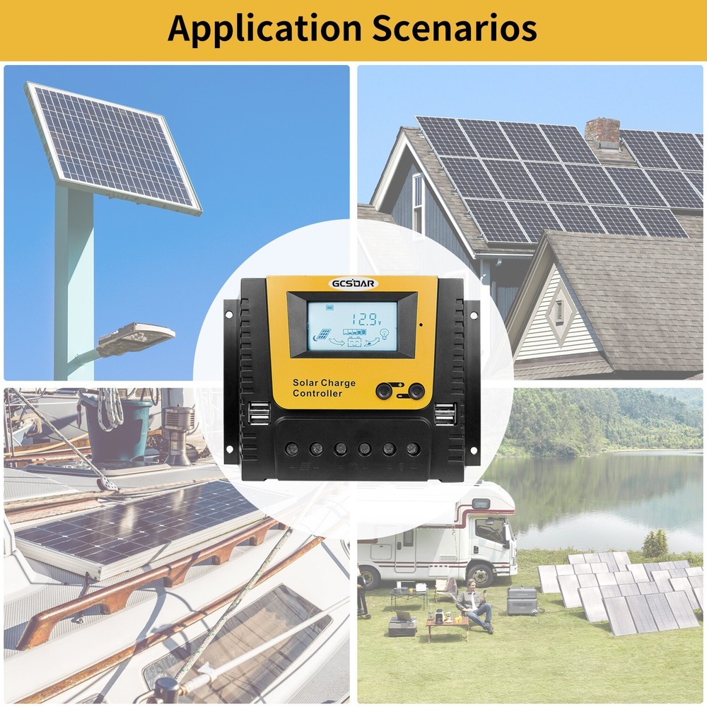 Solar Charge Controller 60A, 12V/24V/36V/48V Auto Max PV 100V.