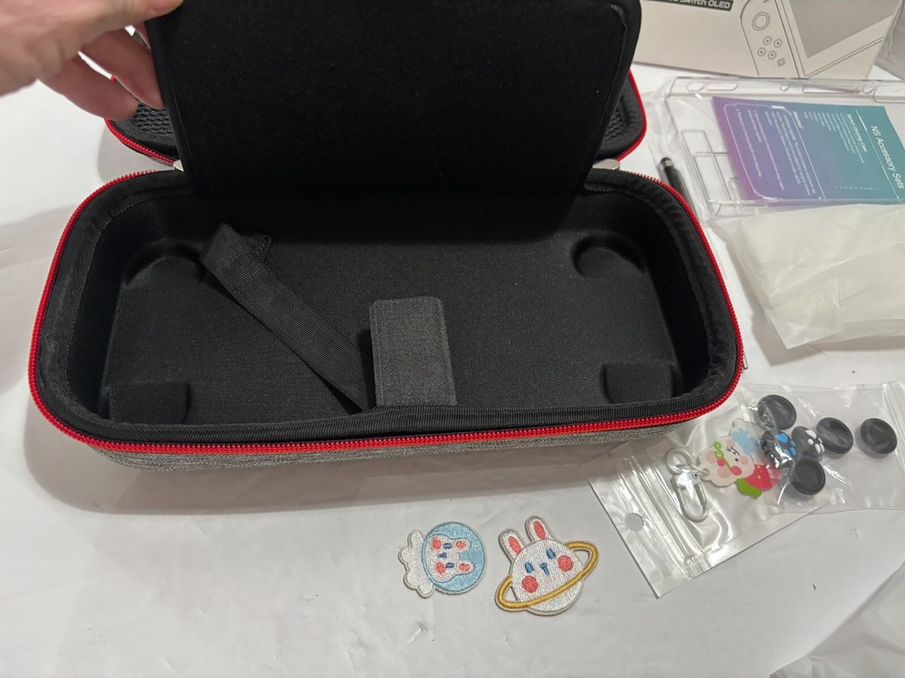 InnoAura 19-in-1 Switch OLED Accessories Bundle with Case, Game Case, (Gray)