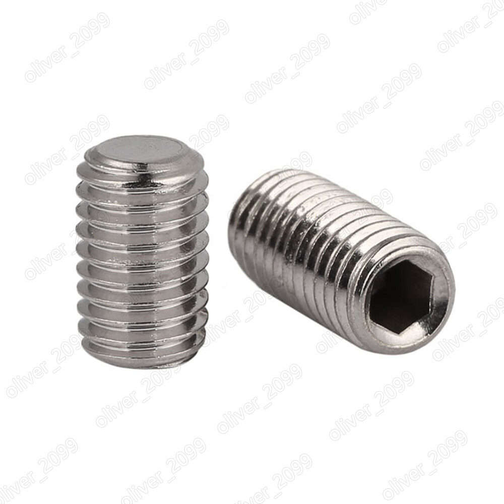 Fine Thread Stainless Steel Hex Socket Set Screws Flat Point Grub Screws M6-M16
