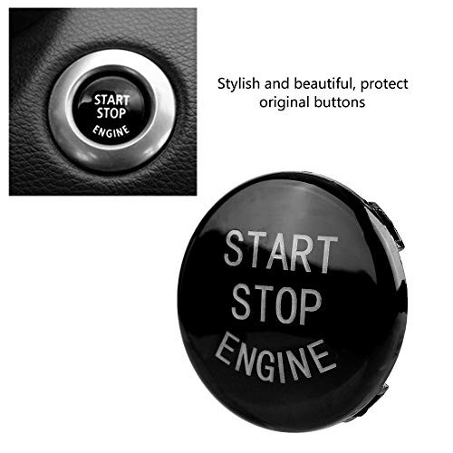 Push Button Switch, Car One-Key Start Button Engine Ignition Switch Cover Black