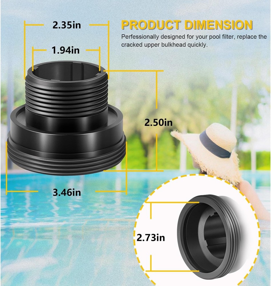 Replacement for 2" Clean & Clear Plus Pool Filter Ports Bulkhead Fitting 194801