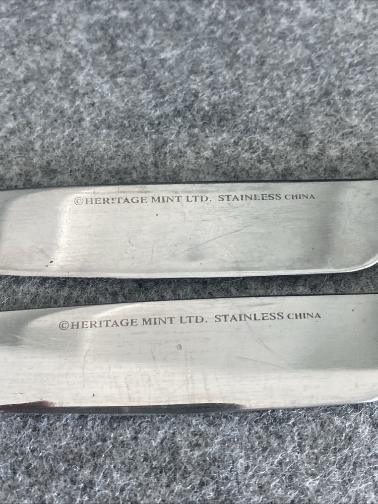 2 pcs Heritage Mint Saffrano Dinner Forks Flatware 18/10 Stainless