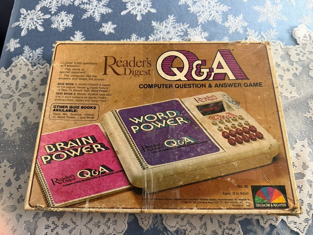 Vintage Reader's Digest Q & A Computer Question & Answer Game 1980