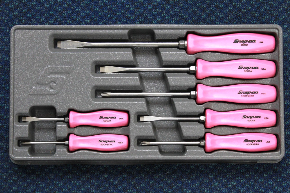 Snap-on SDDX70APP 7pc Combination Screwdriver Set (Pink)