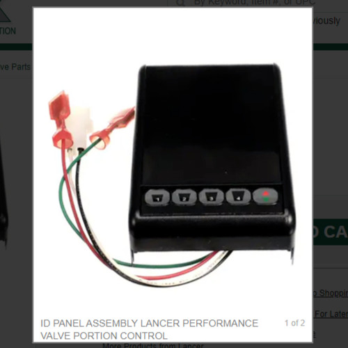 ID PANEL ASSEMBLY LANCER PERFORMANCE VALVE PORTION CONTROL #52-3632/04