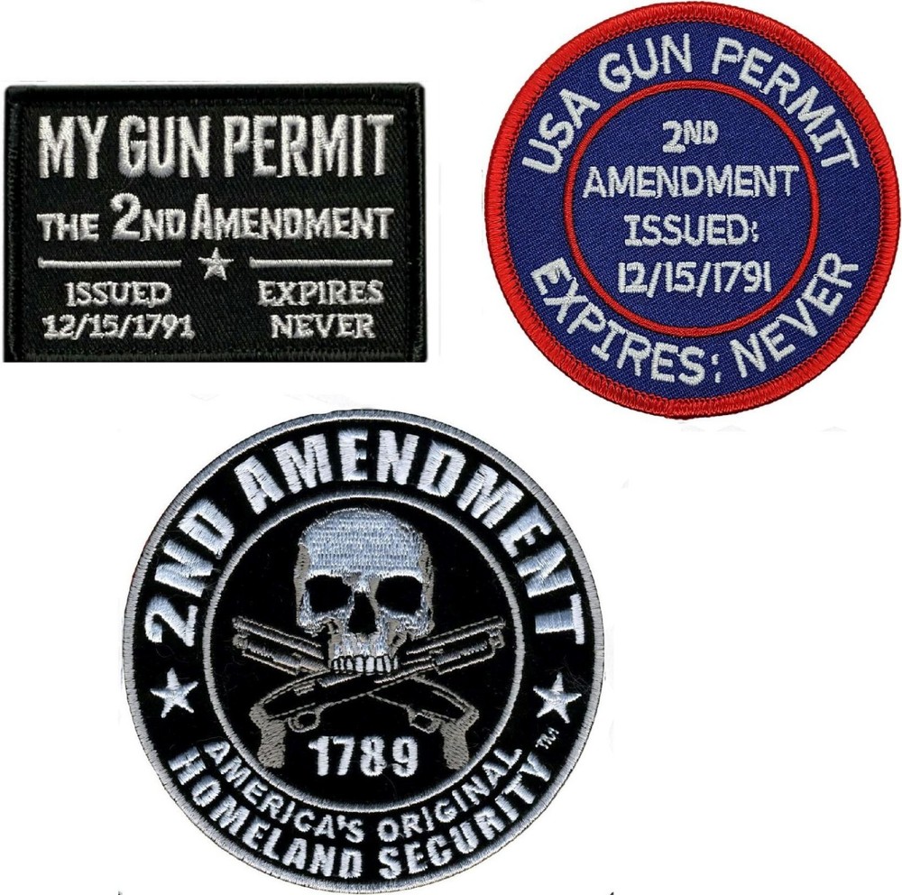 My Gun Permit 2nd Amendment Morale Patch  (3PC Bundle -HOOK Backing)