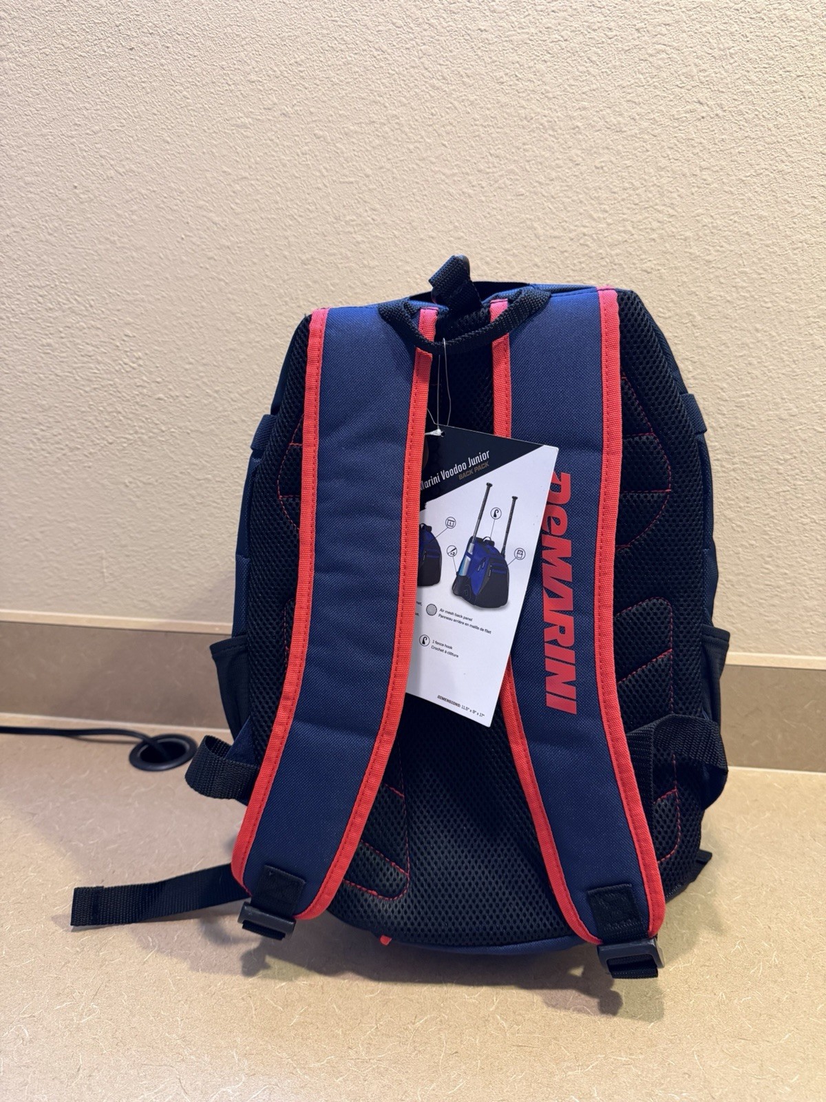 DeMarini Voodoo Junior Baseball Backpack USA Stars Red White Blue NEW NWT