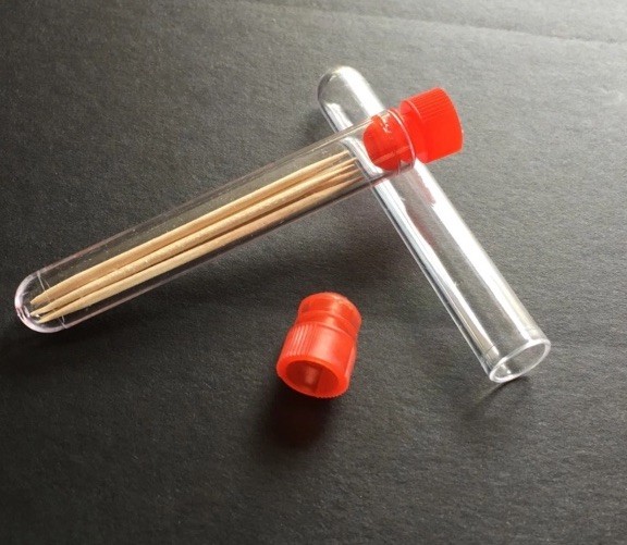 Clear Plastic Storage Tubes (24/Pkg) with Red Caps - 3" x 3/8", 5 ml