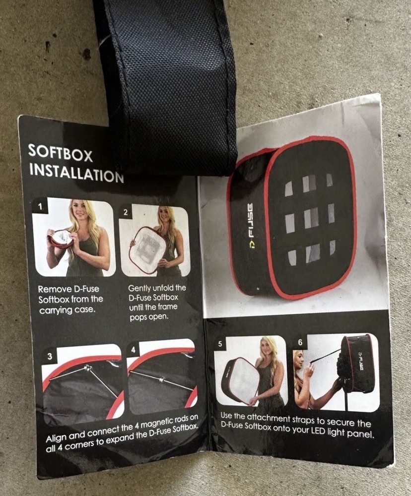 D-Fuse Collapsible Softbox LED Light Diffuser Kit w/ Carry Cases