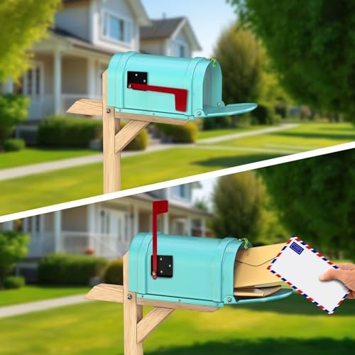 Mailbox Flag Replacement Kit, Galvanized Steel Flag for Post-mount Flag