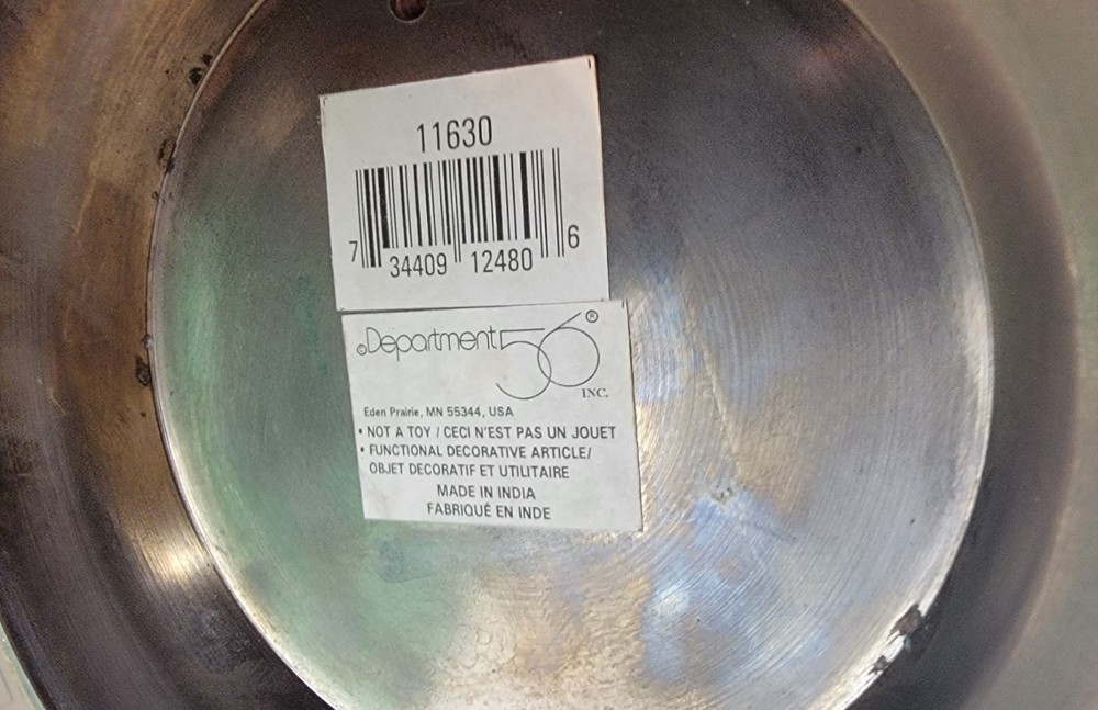 Vintage Dept 56 Hammered Silver Tone 2 quart Water Pitcher