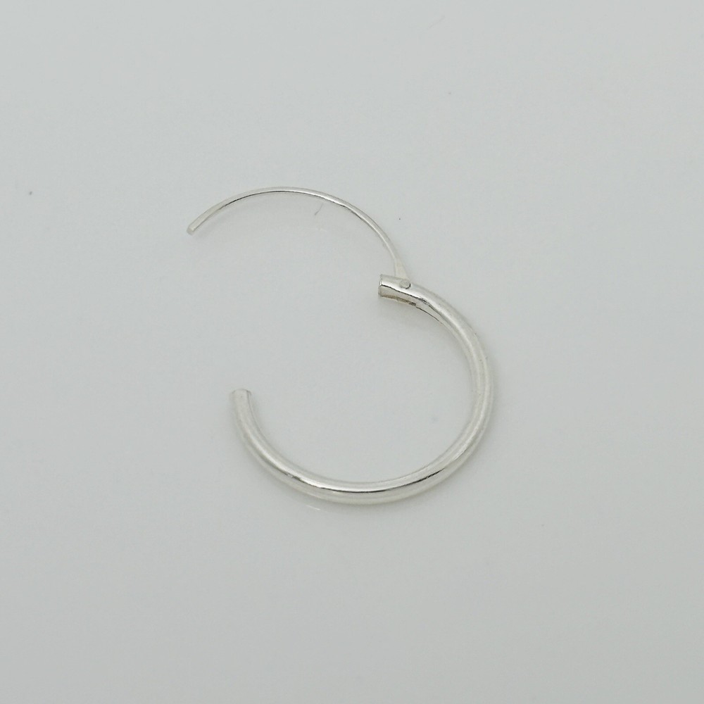 Endless Hoop Earring Wire Sleeper Thin Hinged Earring Small 14mm Sterling Silver