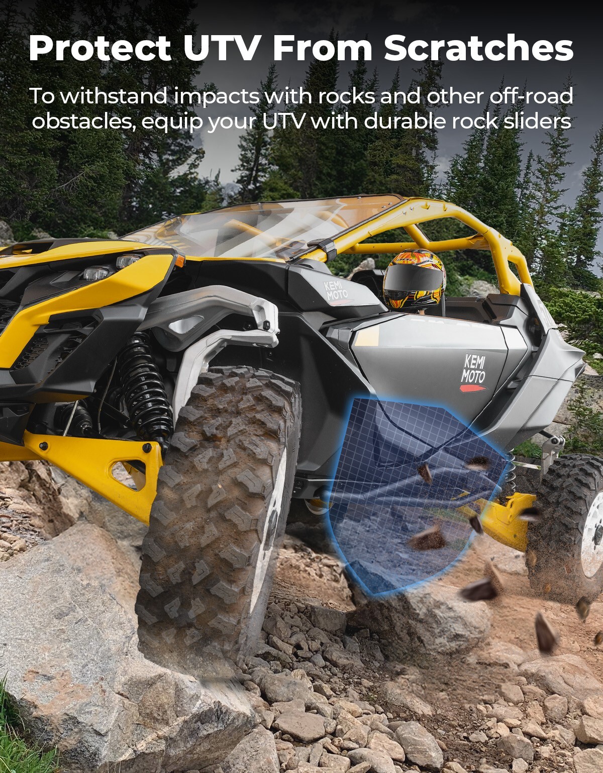 715007170 UTV Nerf Bars Rock Sliders Rocker Guards for Can Am Maverick R 2024+