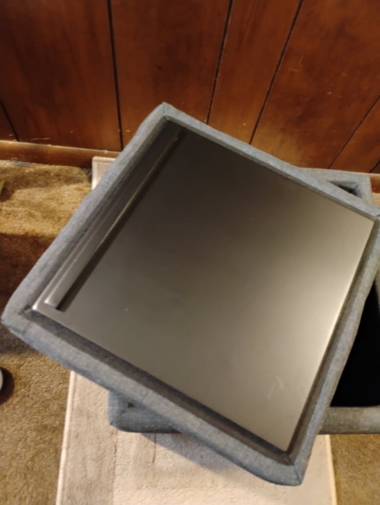 Dark Gray Footstool Storage Container/15"×15/ $15