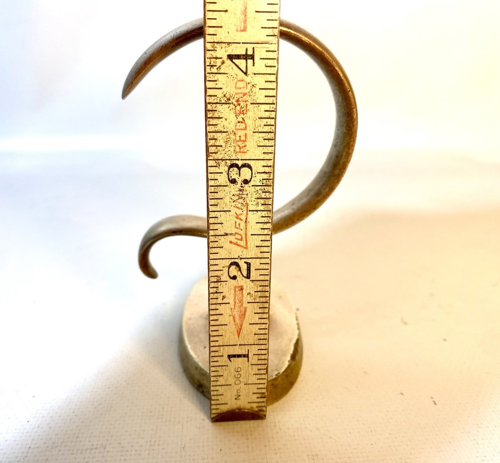ANTIQUE FIREPLACE BRASS JAMB HOOK