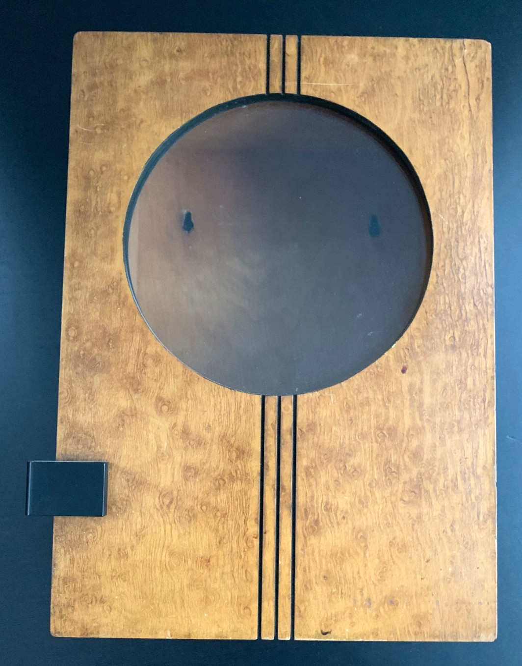 1930s Art Deco Barber Shop Cabinet Circle Glass Birdseye Maple Burton Chicago