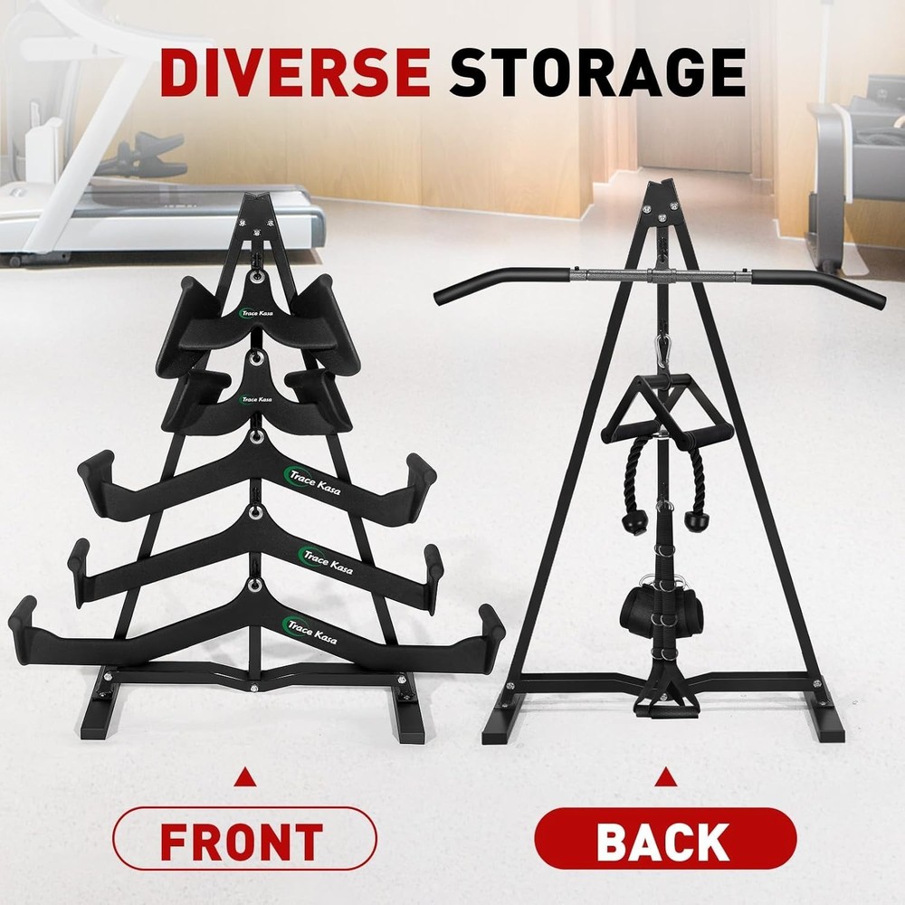 Heavy Duty LAT Pull Down Bar Storage Rack for Gym Attachments