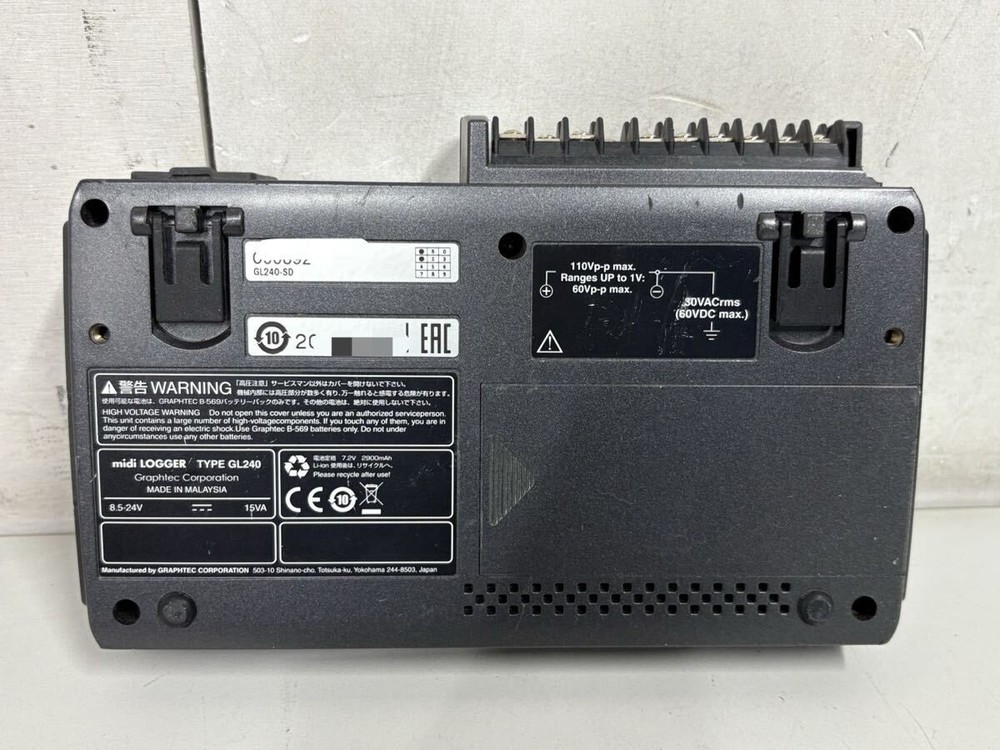 GRAPHTEC midi LOGGER GL240 Isolated Multi-channel Data Logger Power Supply OK