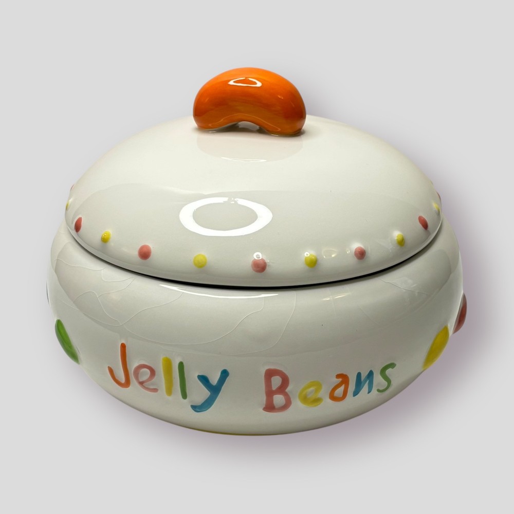 Cracker Barrel Easter Jelly Bean Bowl Candy Dish Spring Has Sprung Ceramic READ