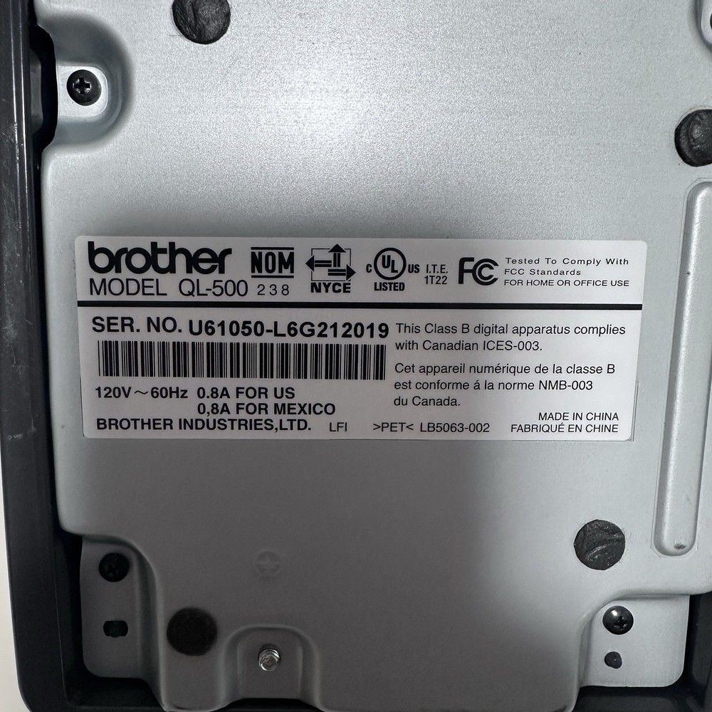 Brother P-Touch QL-500 Thermal Label Printer with USB cable