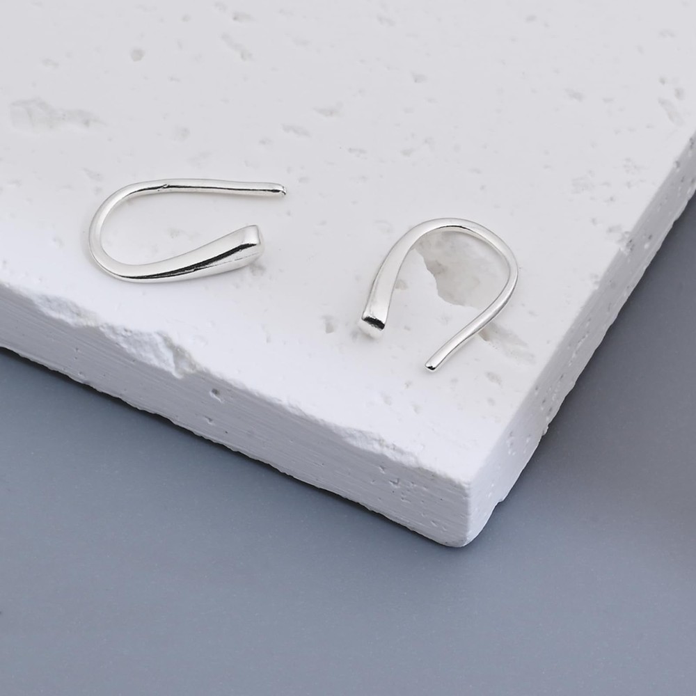 Tiny Pull Through Earrings Small Threader Earrings S999 Sterling Silver Earri...