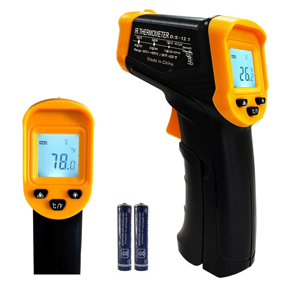 High Precision Digital Infrared Thermometer - 0.1°F Resolution, Backlit Display