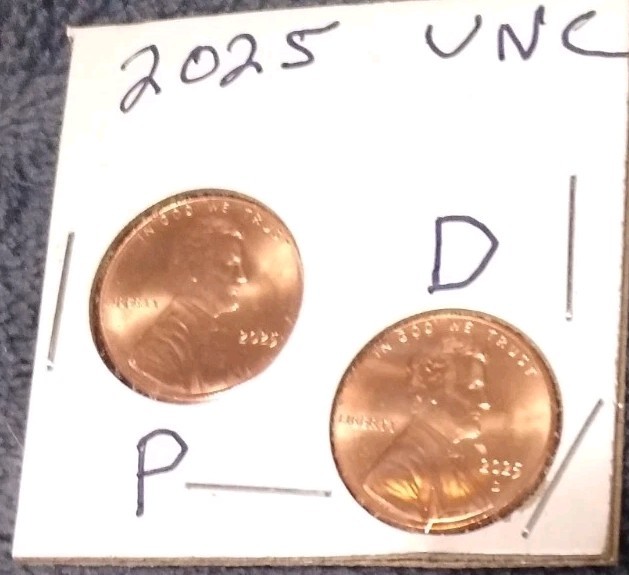 GREAT. STOCKING STUFFER !!! 2025 P&D Penny Set Uncirculated