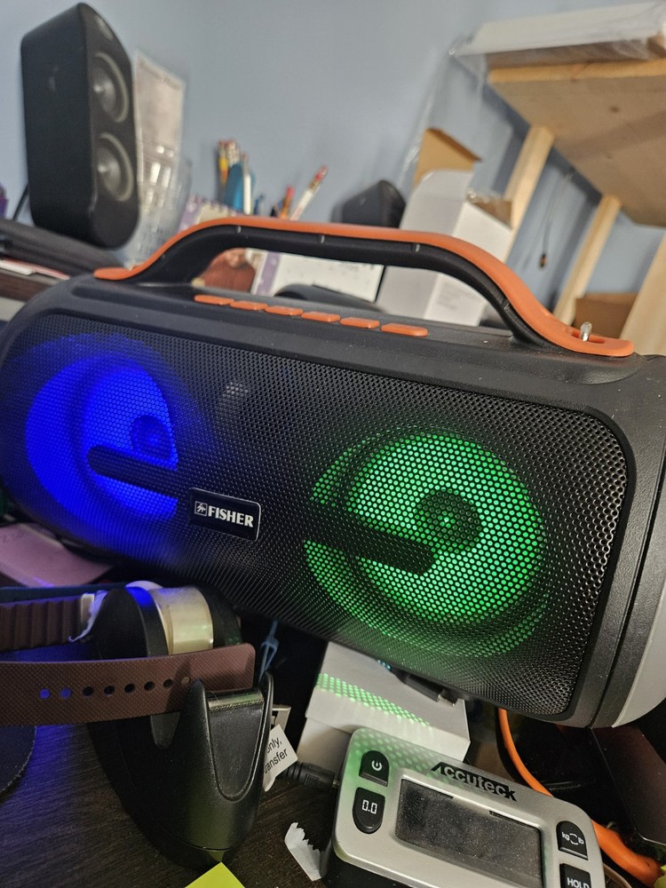 Fisher LED Bluetooth Boombox, Tested, DISCRIPTION
