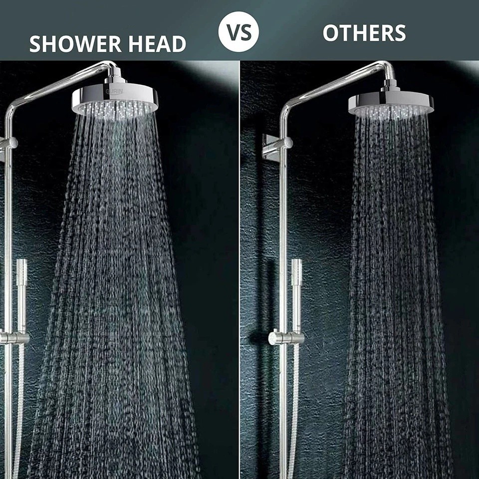 Luxury Shower Head High Pressure Rain Bathroom Chrome Showerhead Adjustable