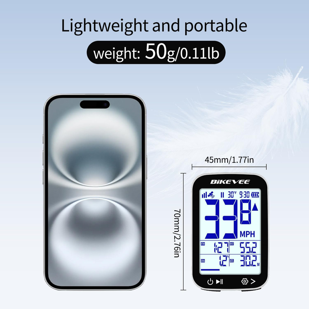 Bike Speedometer GPS Wireless Cycling Computer – Auto Start/Stop, Auto Backlight