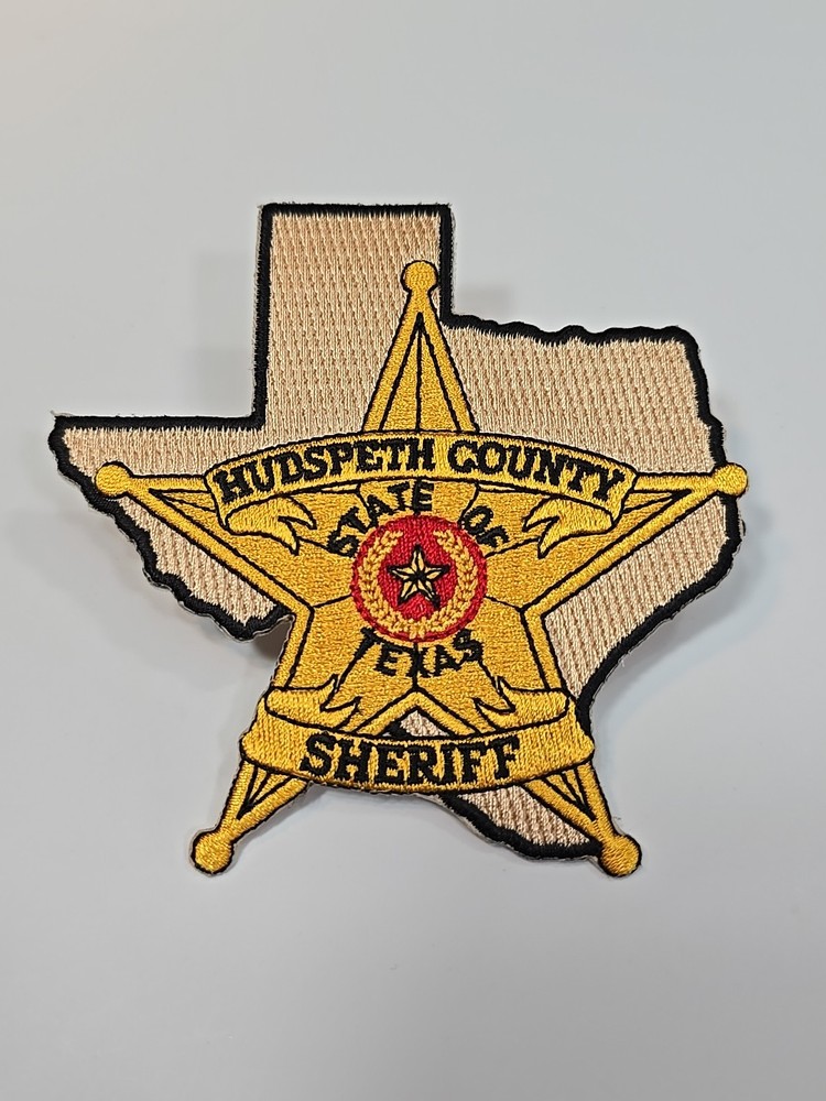 Hudspeth County Sheriff Iron-on Patch Texas Map Shape