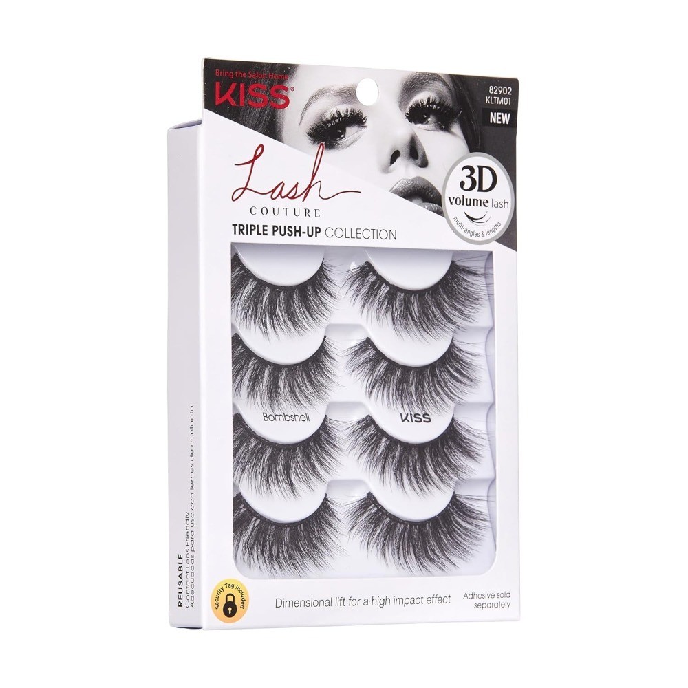 Reusable 14mm False Eyelash Clusters Bombshell Look 4 Pairs Easy Apply Triple