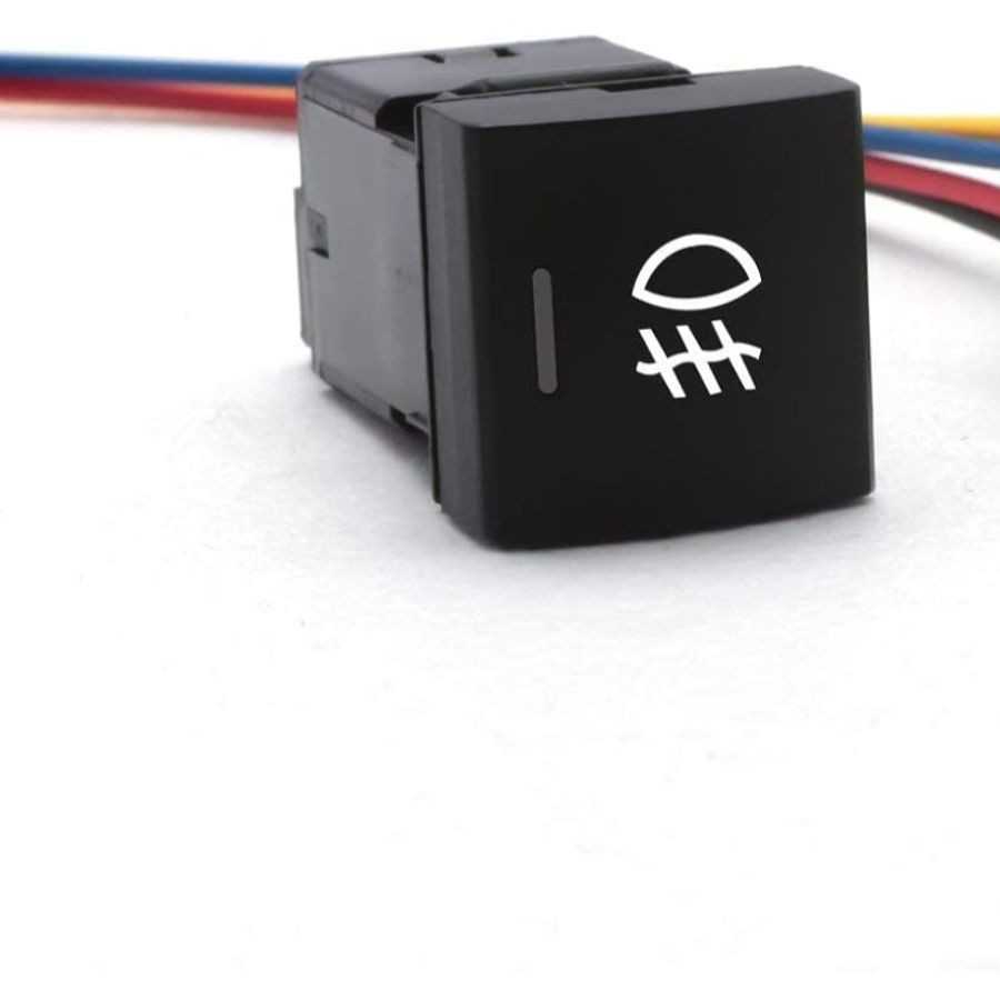 Factory Style 4-Pole 12V Push Button Switch w/LED Background-22.8 x 22.5 mm