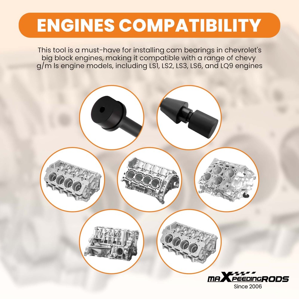 Engine Cam Bearing Installation Remove Tool for LS1 LS2 LQ9 LS3 LS6 Black