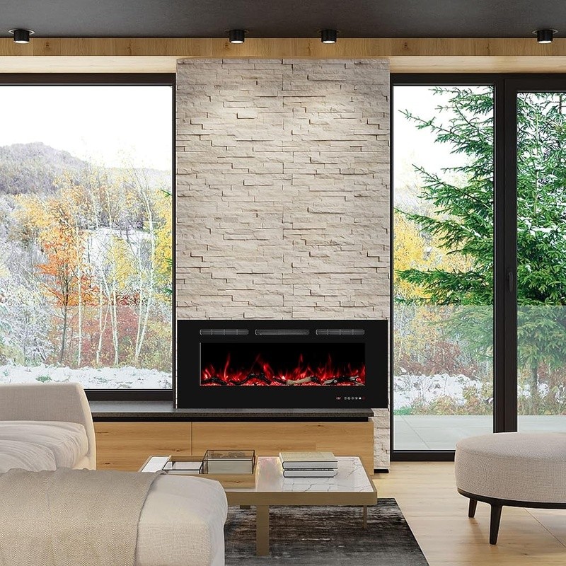 Electric Fireplace Insert Wall Mount 169 Flame Effects Remote Control Heating US