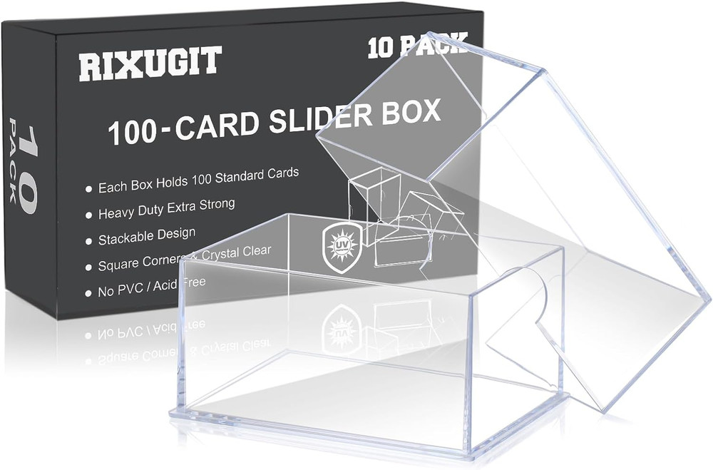 10-Pack 100-Count Deck-Case Card-Box - 2 Piece Trading Card Storage Box, Trading