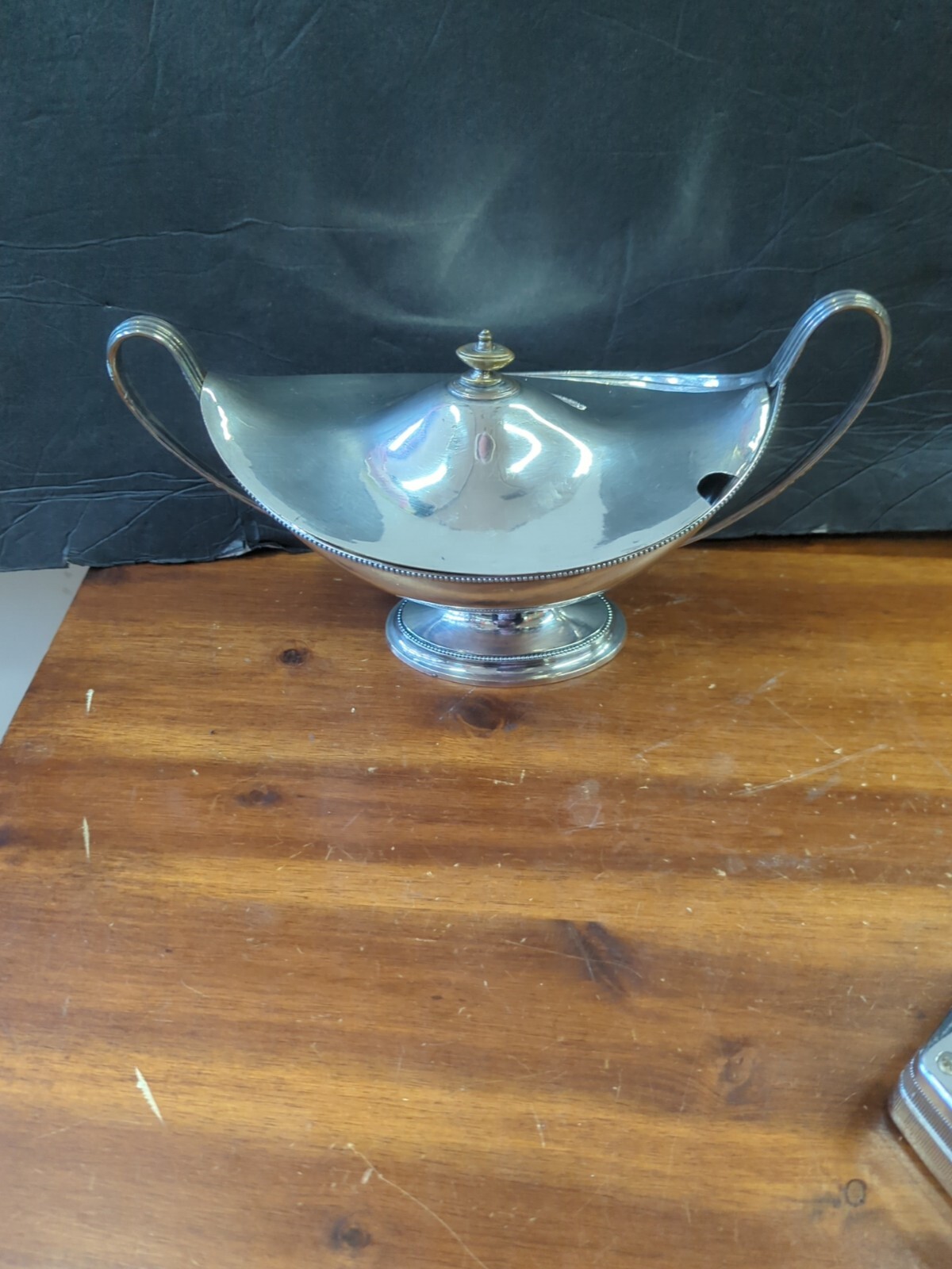 Antique English Silver Plate Georgian Style Sauce Tureen John Scofi London