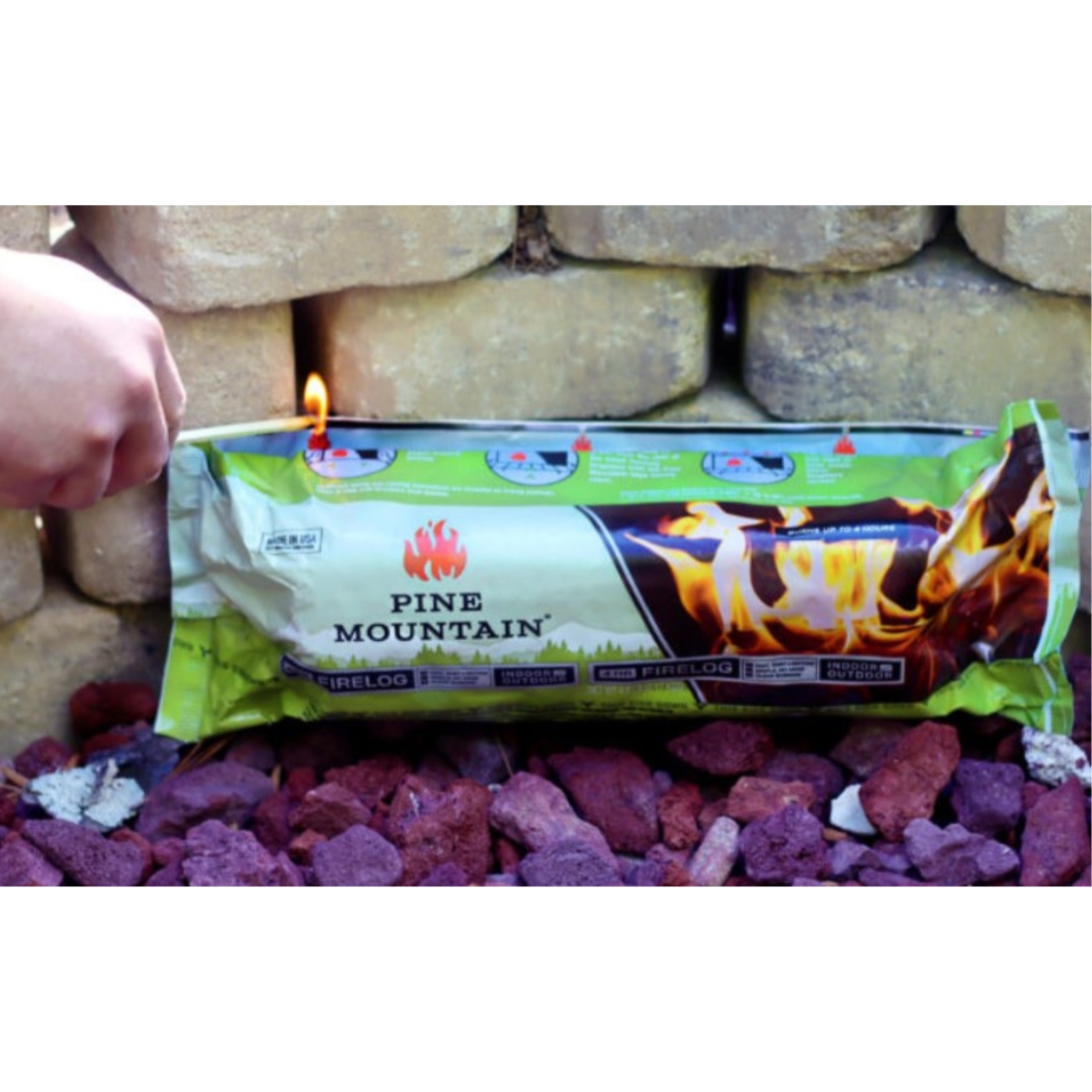 Pine Mountain Traditional Indoor/Outdoor 4-Hour Burning Fire Logs, 6 Pack