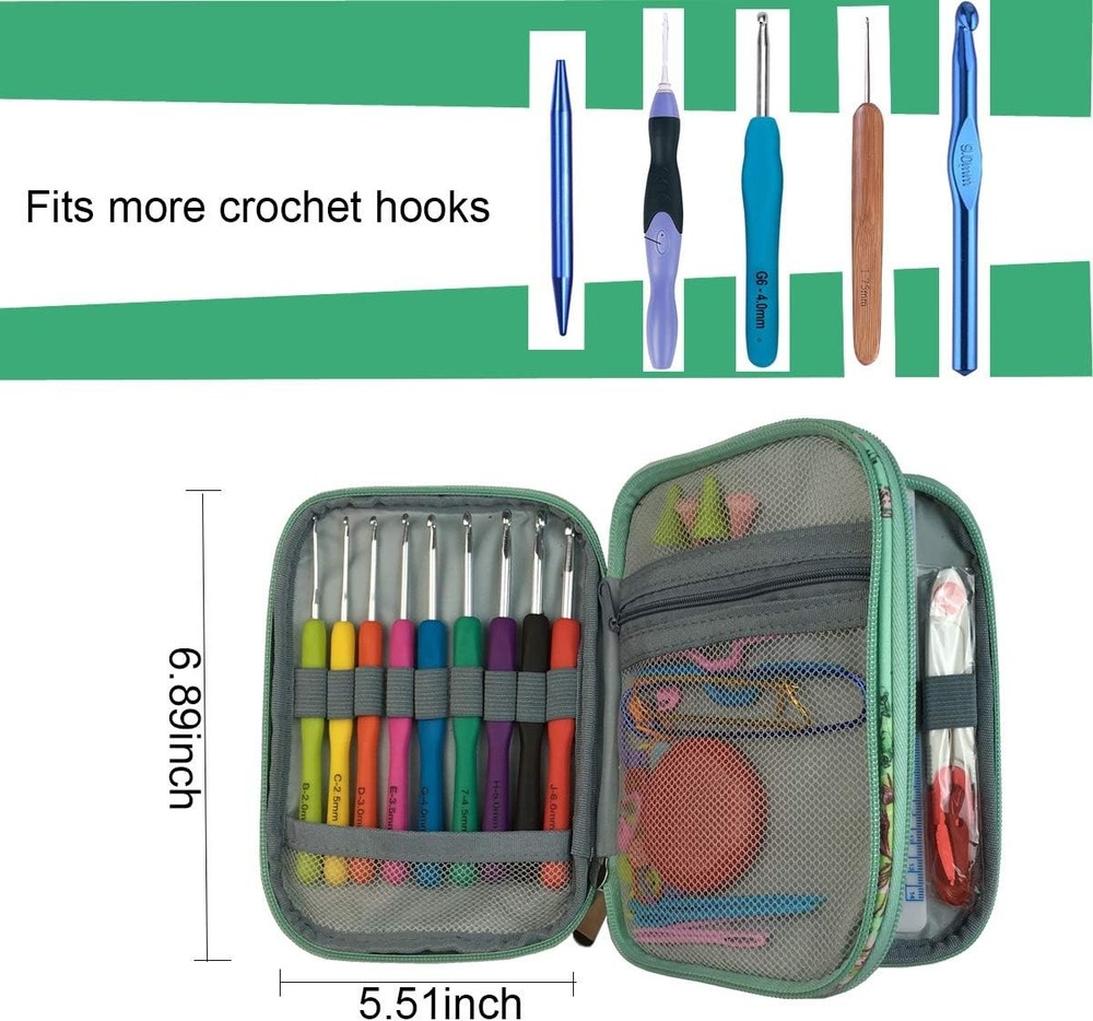 New Crochet Hook Case Without Hooks and Accessories, Zipper Storage...